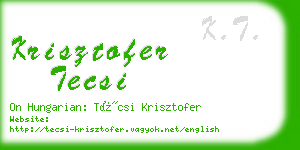 krisztofer tecsi business card